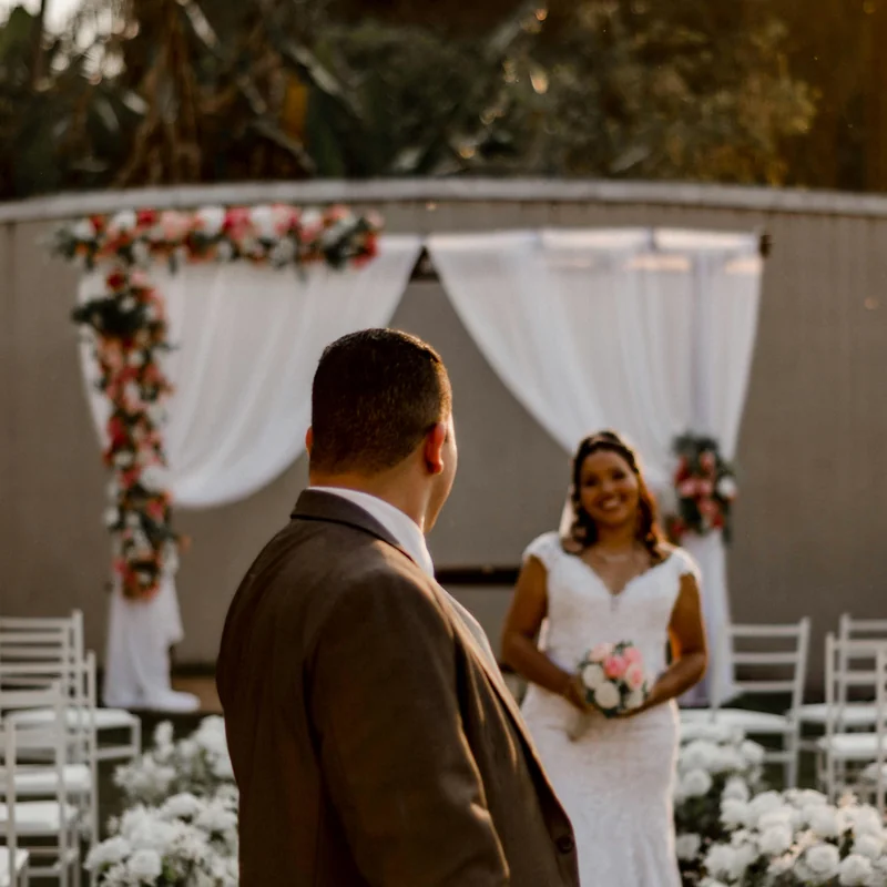 Outdoor ceremony under oak trees draped in Spanish moss at a Charleston plantation venue